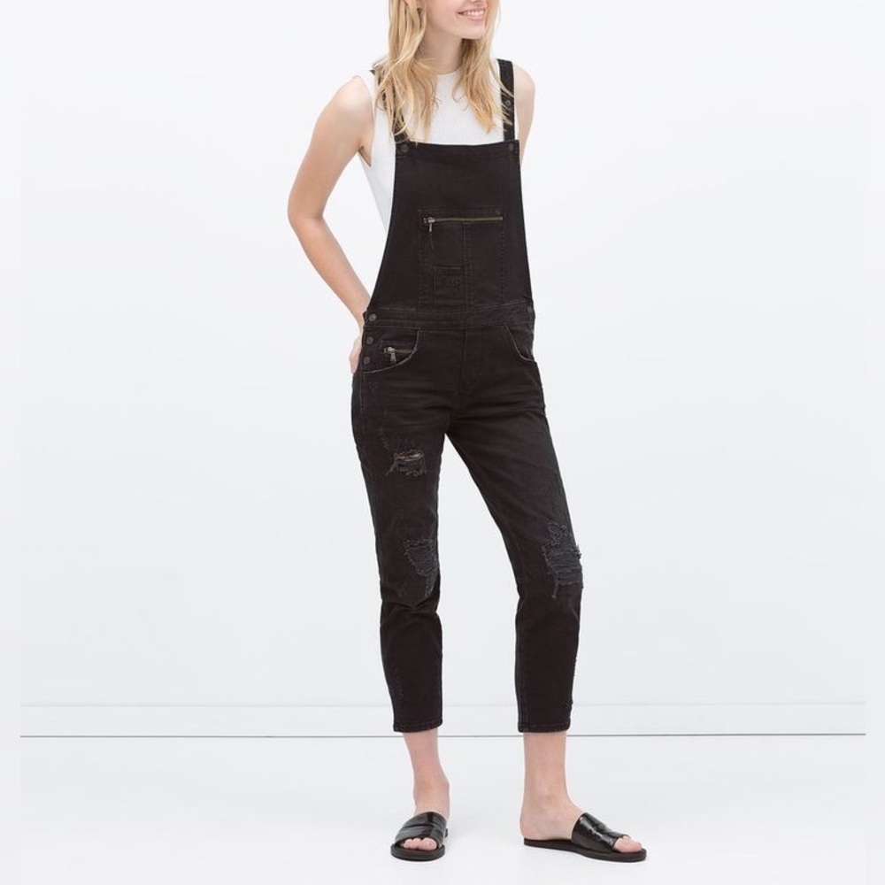 Zips & Rips Denim Dungarees